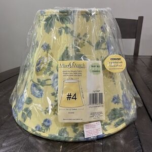 Waverly Lamp Shade Blue Rose Blossom Hill‎ Yellow Green Lined Country Farm #4